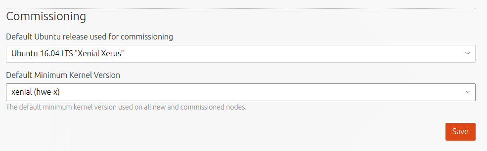 default minimum kernel