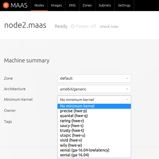 machine minimum kernel