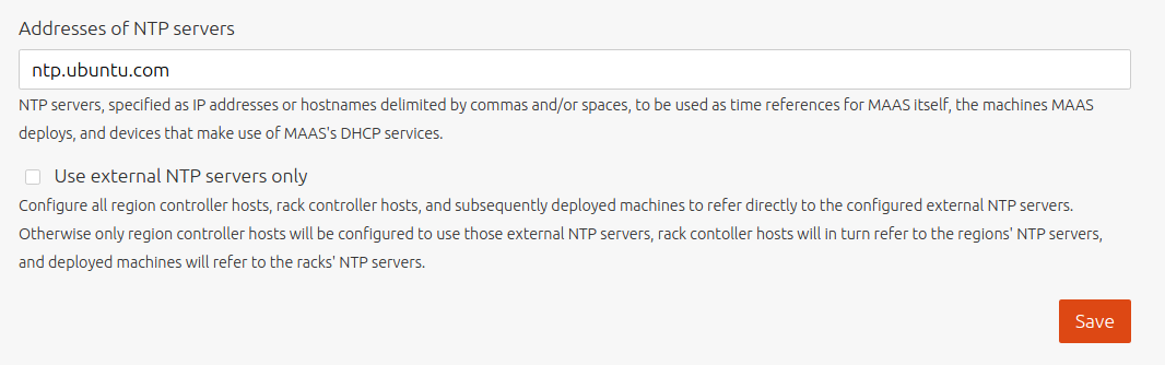 NTP configuration