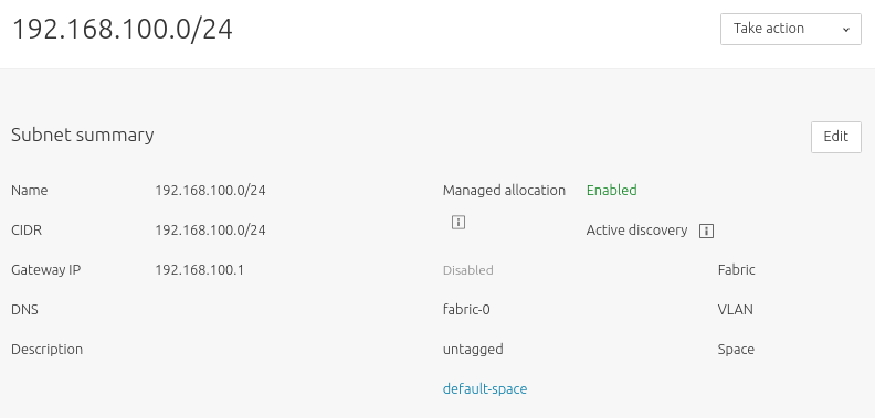 networking subnets page summary