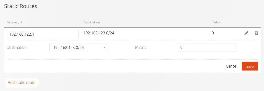 networking static routes configuration