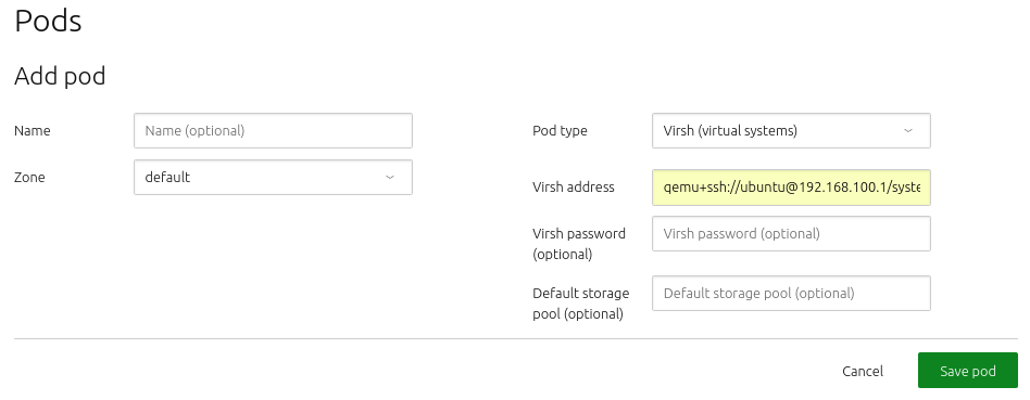 add Virsh pod