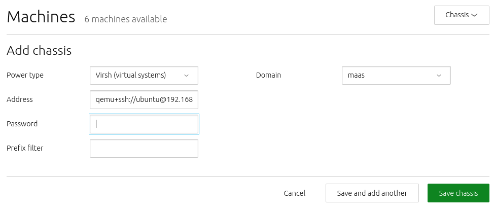 add node via chassis