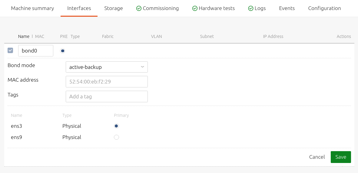 configure bond