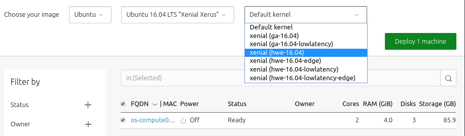 machine during deploy kernel